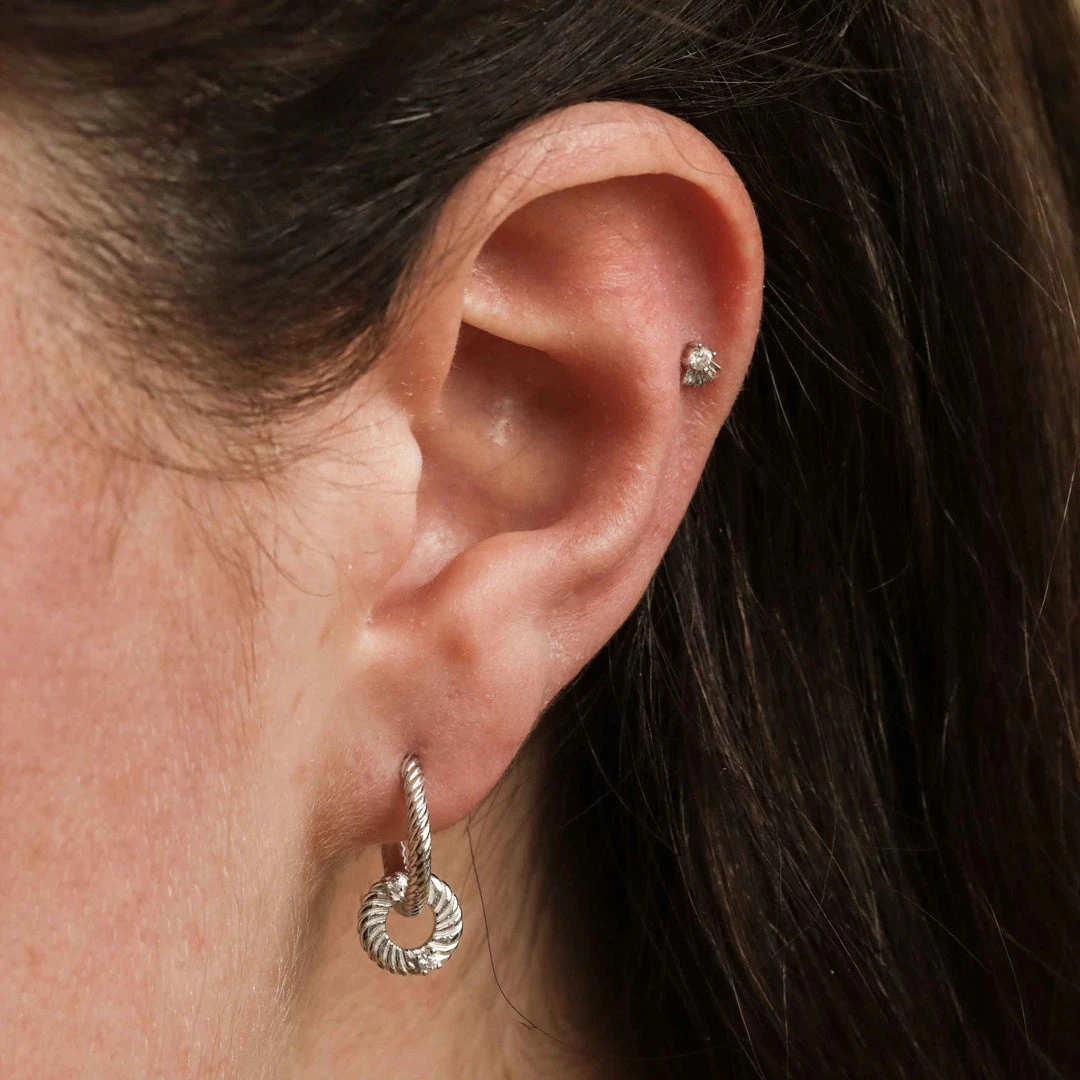 Astridandmiyu Sale Luminous Charm Hoops In Silver 4 Astridandmiyu Sale Luminous Charm Hoops In Silver