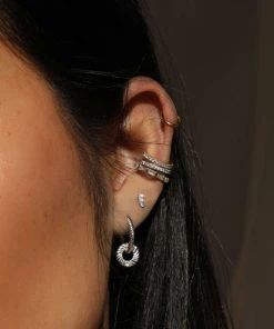 Astridandmiyu Sale Luminous Charm Hoops In Silver 7 Astridandmiyu Sale Luminous Charm Hoops In Silver