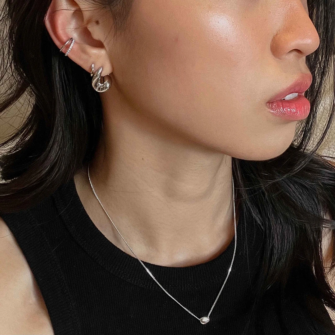 Astridandmiyu Best Sellers Molten Hoops In Silver 6 Astridandmiyu Best Sellers Molten Hoops In Silver
