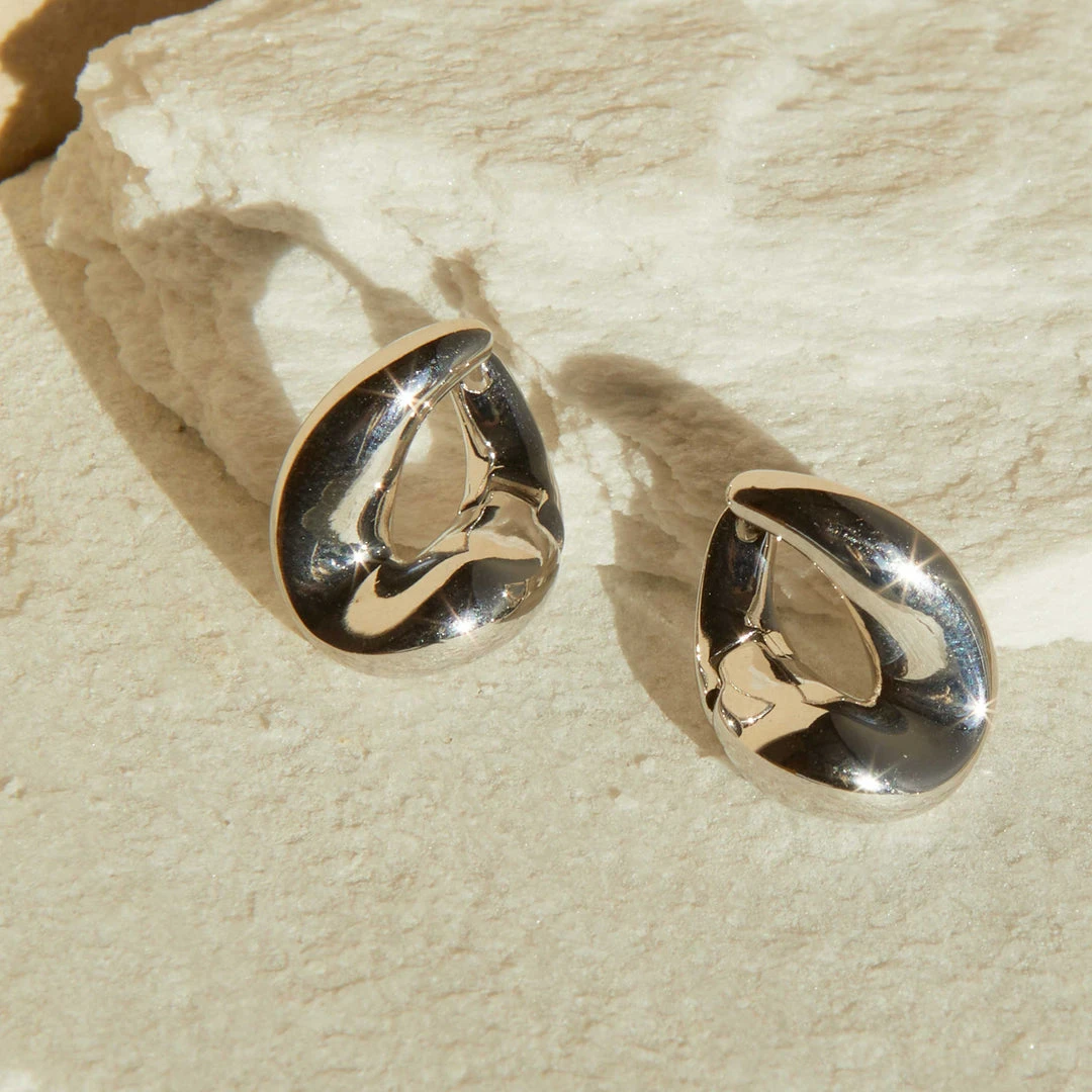 Astridandmiyu Best Sellers Molten Hoops In Silver 5 Astridandmiyu Best Sellers Molten Hoops In Silver