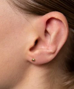 Astridandmiyu Molten Small Stud Earrings In Gold