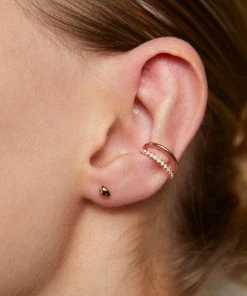 Astridandmiyu Molten Small Stud Earrings In Rose Gold