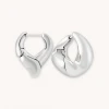 Astridandmiyu Best Sellers Molten Hoops In Silver