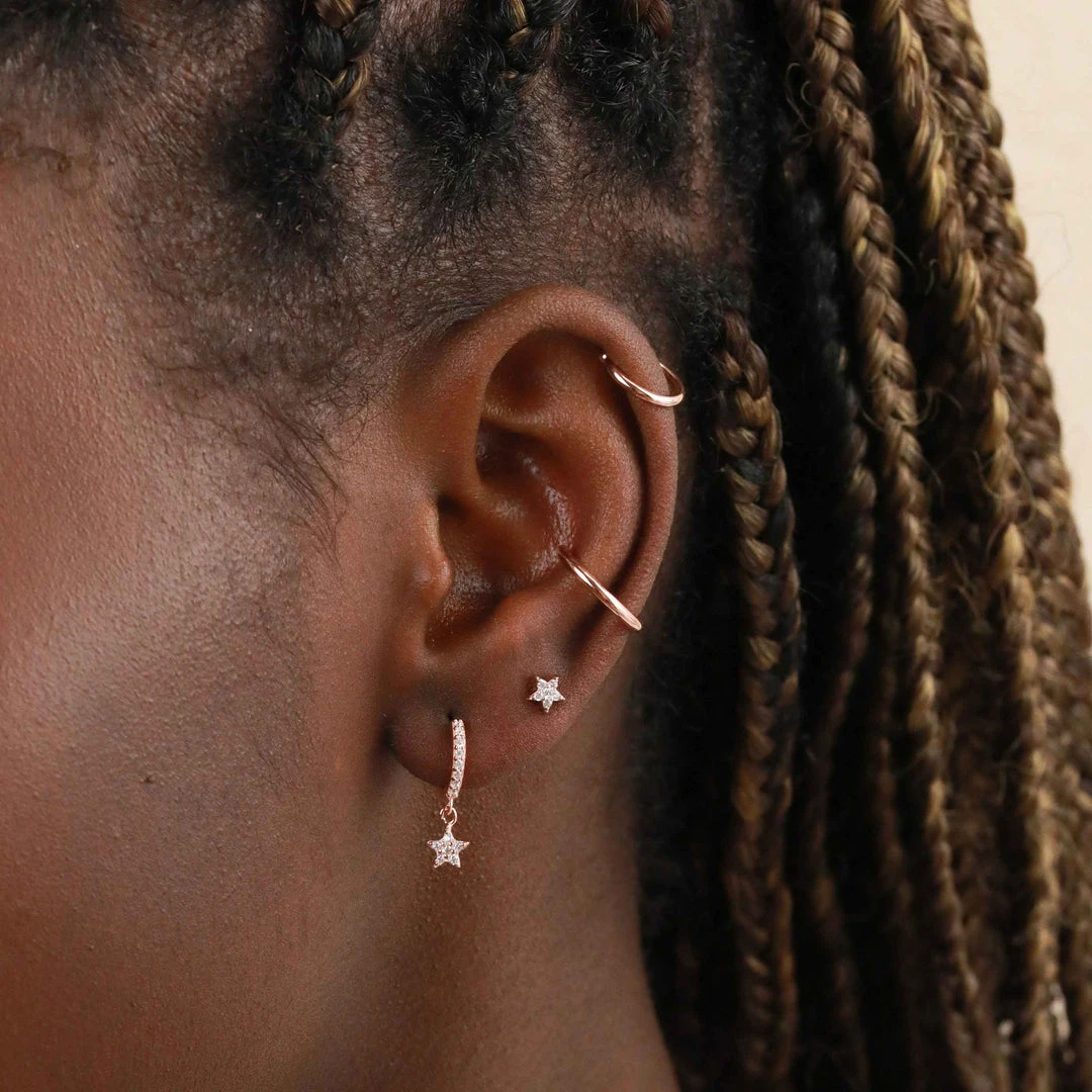 Astrid & Miyu Mystic Star Crystal Stud Earrings In Rose Gold 4 Astrid & Miyu Mystic Star Crystal Stud Earrings In Rose Gold