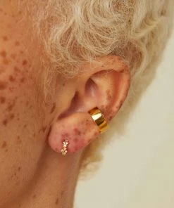 Astridandmiyu Mystic Gem Huggies In Gold 11 Astridandmiyu Mystic Gem Huggies In Gold