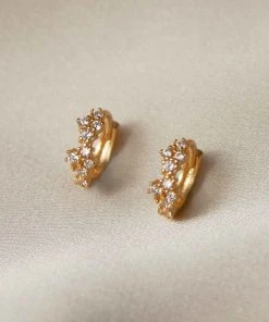 Astridandmiyu Mystic Gem Huggies In Gold 9 Astridandmiyu Mystic Gem Huggies In Gold