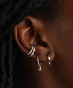 Astridandmiyu Mystic Simple Hoops In Silver Best Sellers