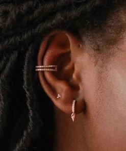 Astridandmiyu Mystic Spike Huggies In Rose Gold Sale