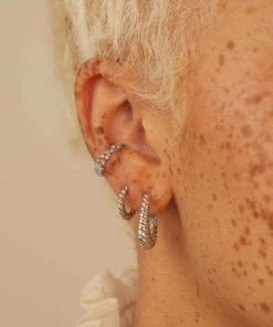 Astridandmiyu Rope Dome Hoops In Silver