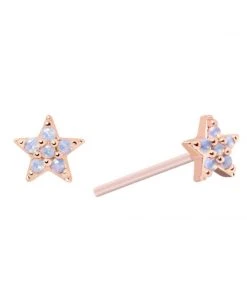 Astridandmiyu Mystic Star Stud Earrings In Rose Gold