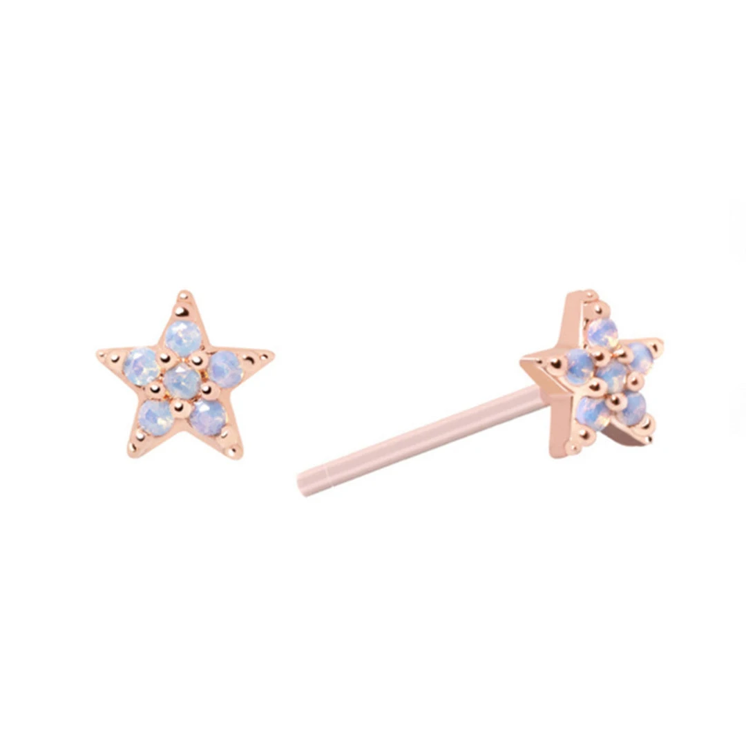Astridandmiyu Mystic Star Stud Earrings In Rose Gold 3 Astridandmiyu Mystic Star Stud Earrings In Rose Gold