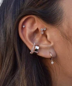 Astridandmiyu Crystal Stud Earrings In Rose Gold