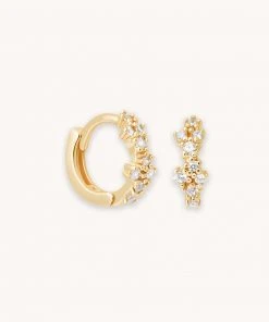 Astridandmiyu Mystic Gem Huggies In Gold