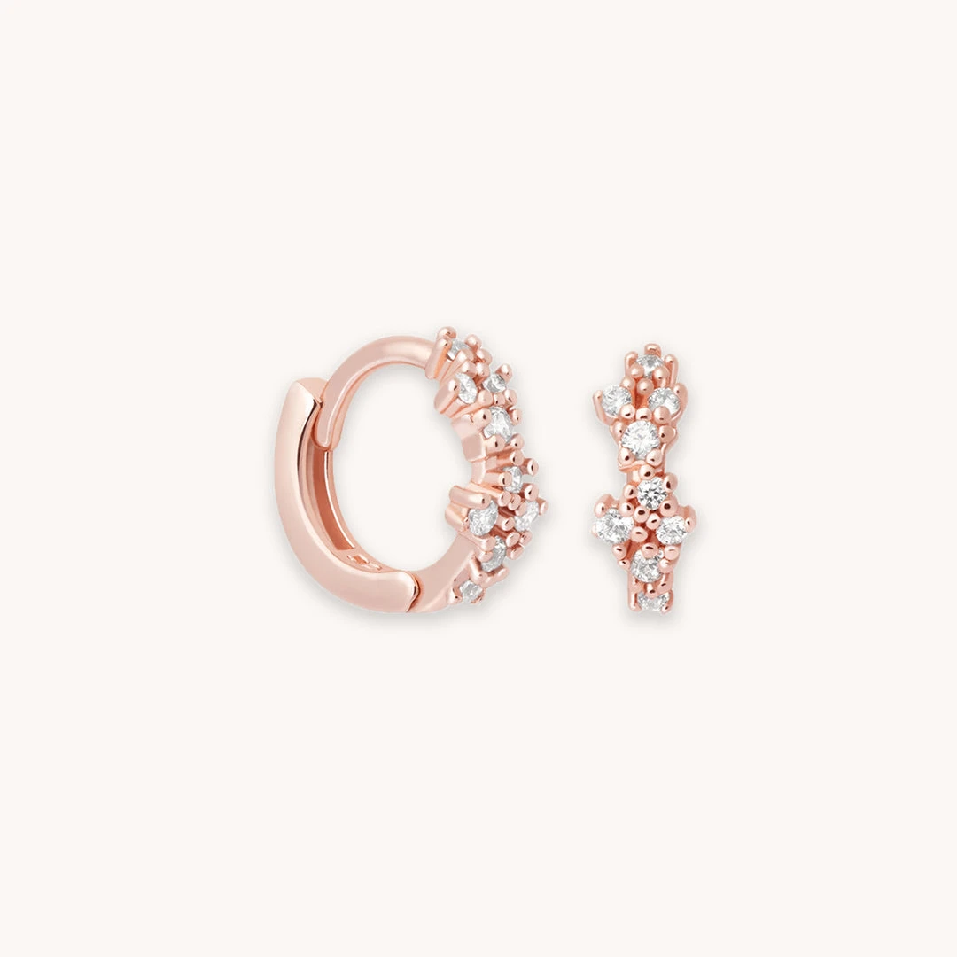 Astridandmiyu Earrings Mystic Gem Huggies In Rose Gold 3 Astridandmiyu Earrings Mystic Gem Huggies In Rose Gold