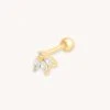 Astridandmiyu Navette Fan Barbell Earring In Gold