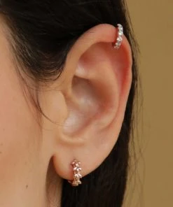 Astridandmiyu Wreath Huggies In Rose Gold Sale