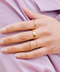 Astridandmiyu Pearl Signet Ring In Gold Sale