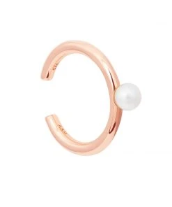 Astridandmiyu Sale Pearl Ear Cuff In Rose Gold