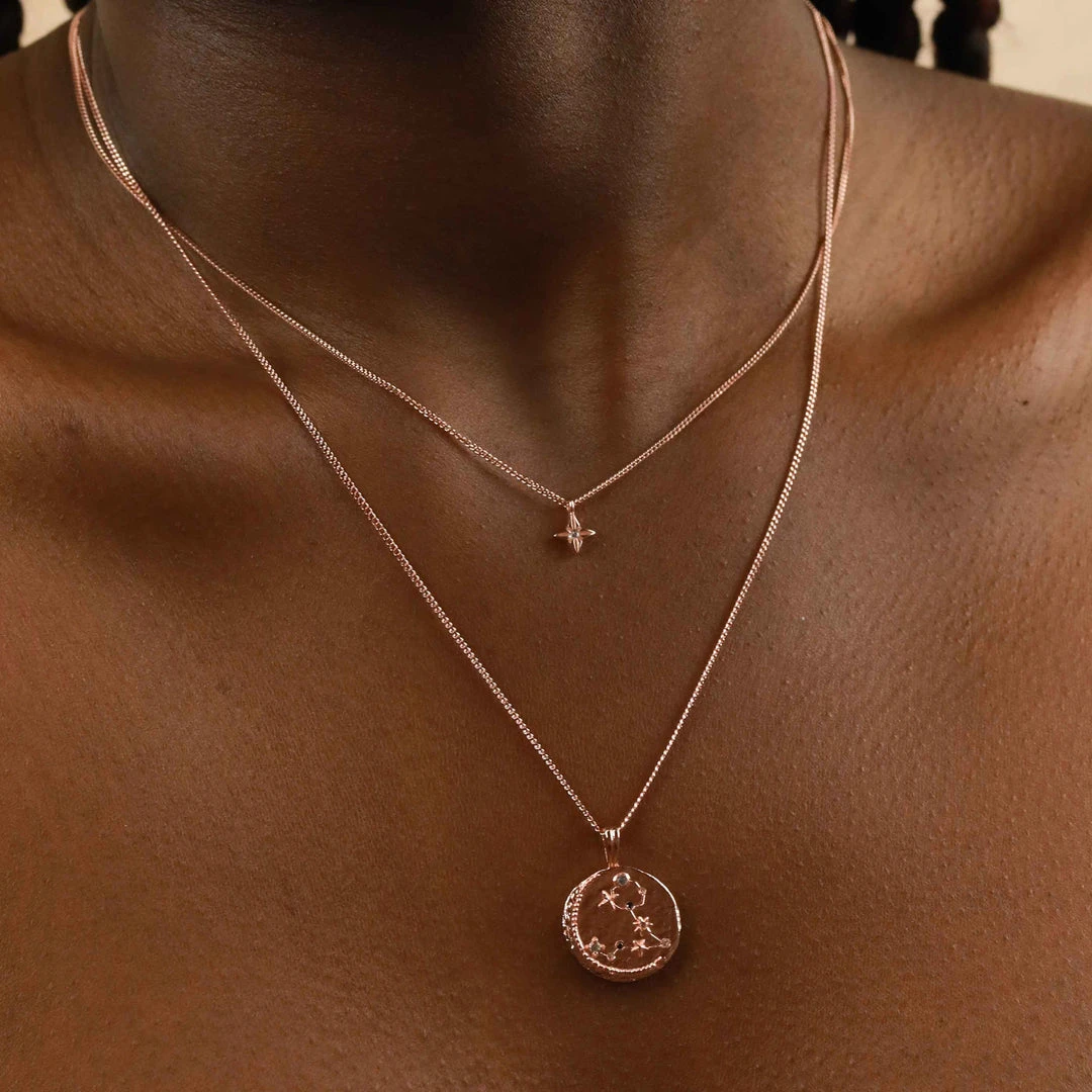 Astrid & Miyu Pisces Zodiac Pendant Necklace In Rose Gold 4 Astrid & Miyu Pisces Zodiac Pendant Necklace In Rose Gold
