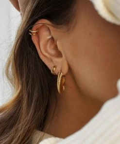 Astridandmiyu Mini Illusion Crystal Ear Cuff In Gold Sale