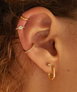 Astrid & Miyu Crystal Ear Cuff In Gold Earrings 15 Astrid & Miyu Crystal Ear Cuff In Gold Earrings