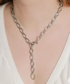 Astridandmiyu Ribbed Link Chain Necklace In Silver Sale 16 Astridandmiyu Ribbed Link Chain Necklace In Silver Sale