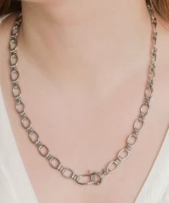 Astridandmiyu Ribbed Link Chain Necklace In Silver Sale 15 Astridandmiyu Ribbed Link Chain Necklace In Silver Sale