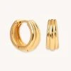 Astrid & Miyu Ripple Hoops In Gold Earrings