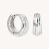Astrid & Miyu Ripple Hoops In Silver Earrings 1 Astrid & Miyu Ripple Hoops In Silver Earrings