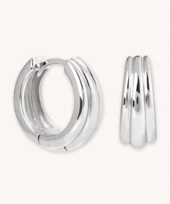Astrid & Miyu Sales 13 Astrid & Miyu Ripple Hoops In Silver Earrings