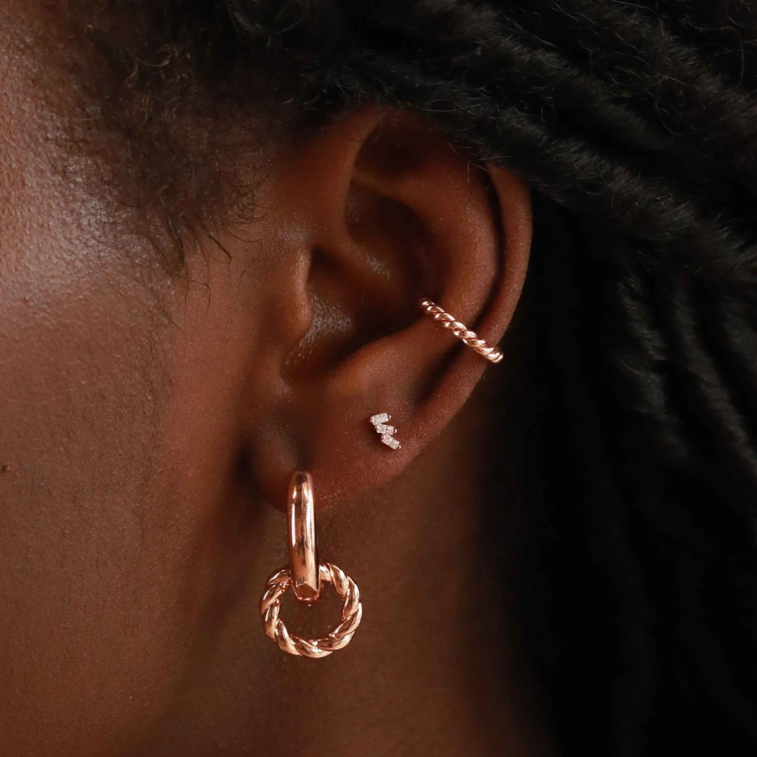 Astridandmiyu Baguette Crystal Stud Earrings In Rose Gold 4 Astridandmiyu Baguette Crystal Stud Earrings In Rose Gold
