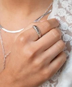 Astridandmiyu Rope Dome Ring In Silver Rings