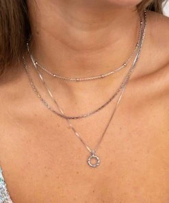 Astridandmiyu Rectangular Link Necklace Chain In Silver