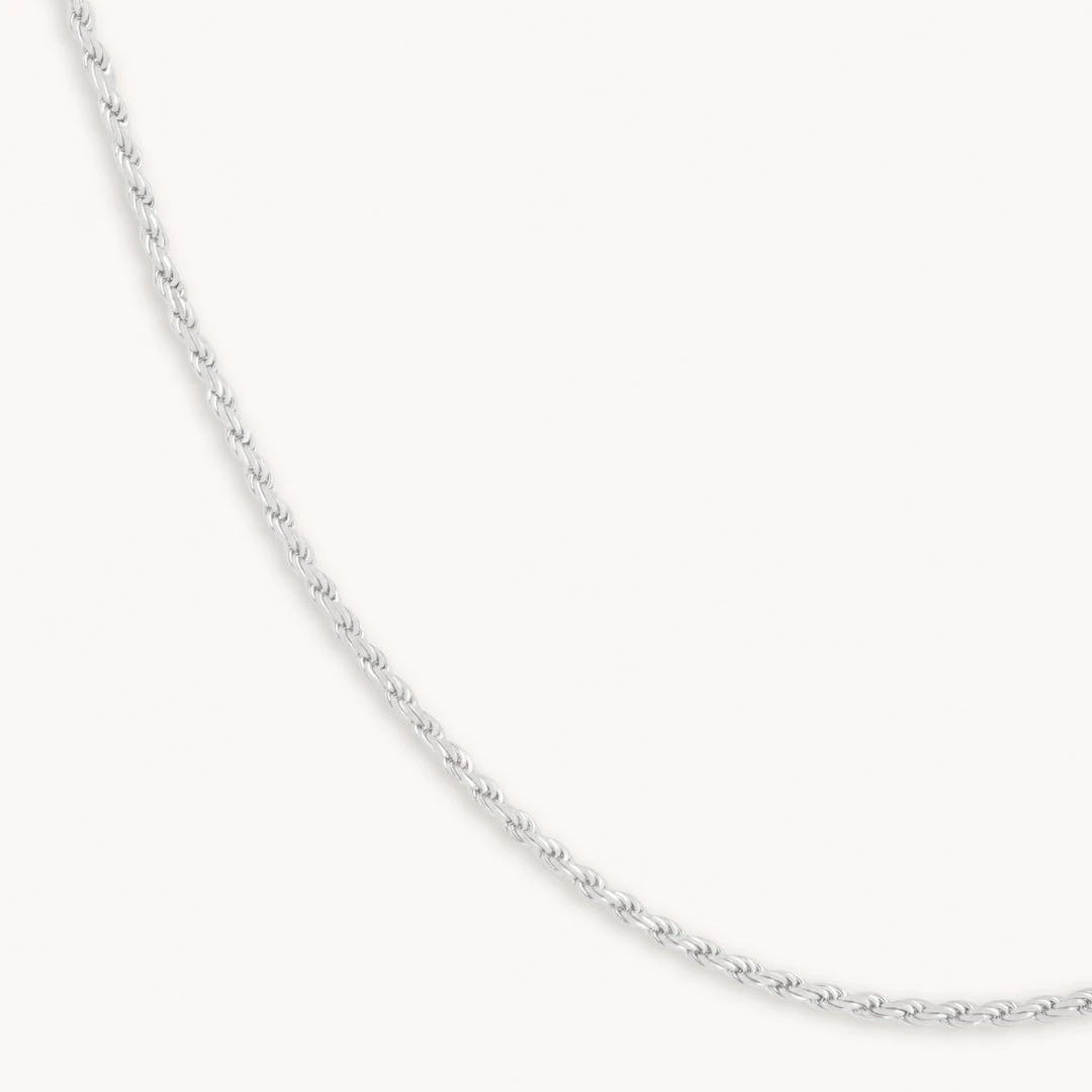 Astrid & Miyu Rope Chain Necklace In Silver Necklaces 3 Astrid & Miyu Rope Chain Necklace In Silver Necklaces