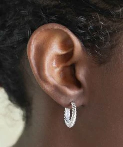 Astridandmiyu Rope Dome Hoops In Silver