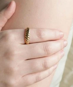 Astridandmiyu Rope Dome Ring In Gold