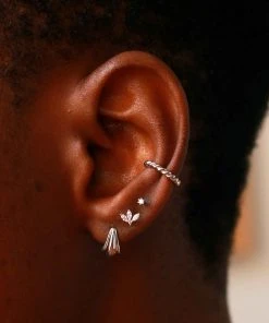 Astridandmiyu Rope Ear Cuff In Silver