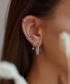 Astridandmiyu Rope Ear Cuff In Silver