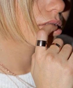 Astridandmiyu Sale Boyfriend Wide Band Ring In Rose Gold