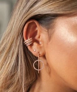 Astridandmiyu Fitzgerald Circle Ear Cuff In Rose Gold Sale