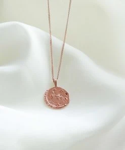 Astrid & Miyu Sagittarius Zodiac Pendant Necklace In Rose Gold Zodiac Necklaces