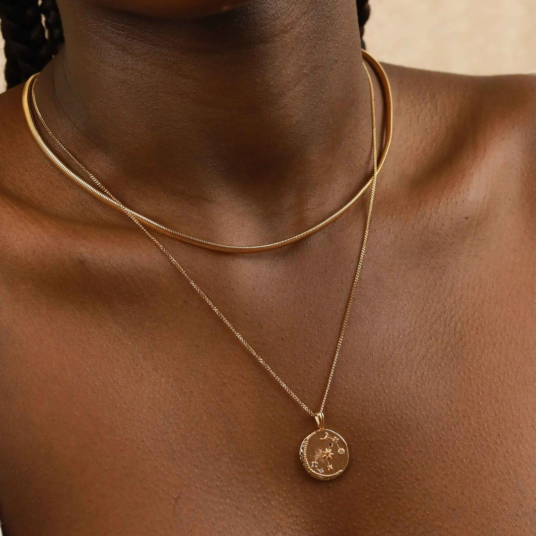 Astrid & Miyu Scorpio Zodiac Pendant Necklace In Gold 4 Astrid & Miyu Scorpio Zodiac Pendant Necklace In Gold