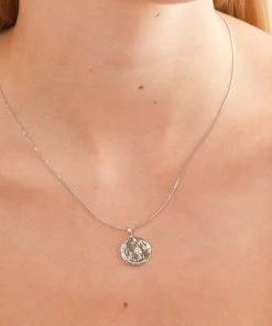 Astrid & Miyu Scorpio Zodiac Pendant Necklace In Silver