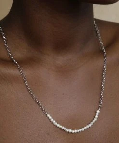 Astrid & Miyu Serenity Pearl Multi-Use Chain In Silver