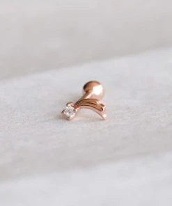 Astridandmiyu Sale Shooting Star Barbell In Rose Gold