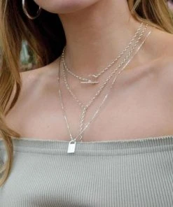 Astridandmiyu Boyfriend Padlock Necklace In Silver