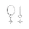 Astrid & Miyu Earrings Etched Star Hoops In Silver