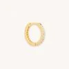 Astridandmiyu Earrings Single Dia Base Hoop In Gold
