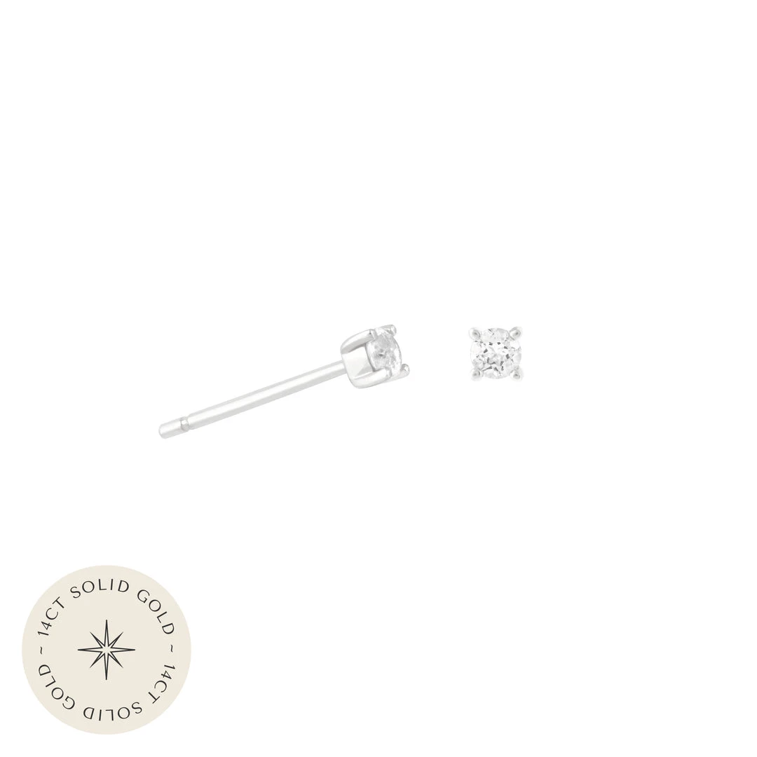 Astrid & Miyu Topaz Stud Earrings In Solid White Gold 3 Astrid & Miyu Topaz Stud Earrings In Solid White Gold