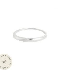 Astrid & Miyu Dome Ring In Solid White Gold